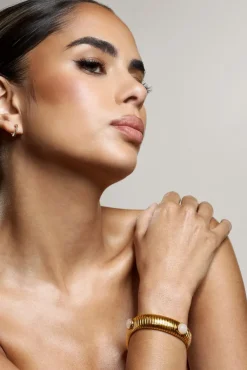 Adrianne | Gold Bracelet With Nude Pendants
