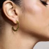 Aileen | Gold Textured Hoop Earrings