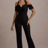 Aurea | Black Halter-Neck Flared-Leg Jumpsuit
