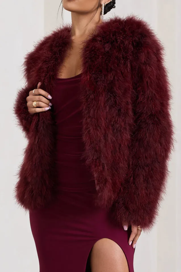 Aves | Port Short Fluffy Feather Jacket