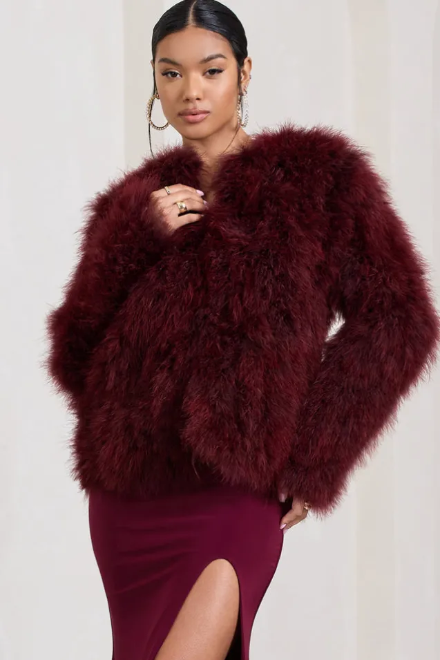 Aves | Port Short Fluffy Feather Jacket
