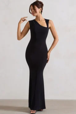 Behind The Scenes | Black Sleeveless Cut-Out Maxi Dress
