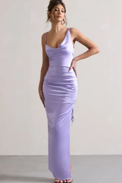 Belonging | Lilac Ruched Cowl Maxi Dress