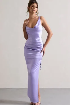 Belonging | Lilac Ruched Cowl Maxi Dress