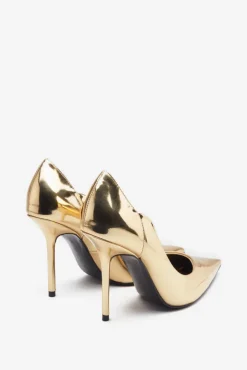 Blade | Gold Metallic Court Heels With Scallop Edge