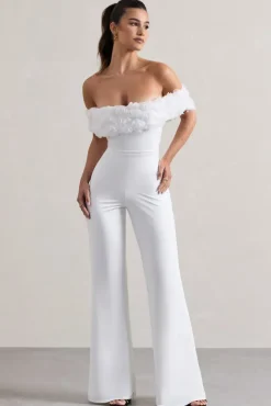 Botanique | White Floral Bardot Jumpsuit