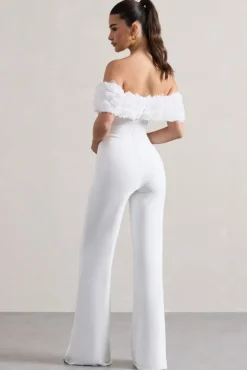 Botanique | White Floral Bardot Jumpsuit