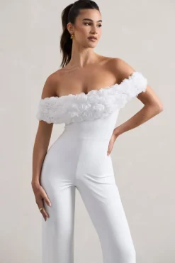 Botanique | White Floral Bardot Jumpsuit