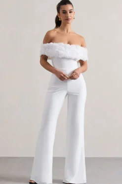 Botanique | White Floral Bardot Jumpsuit