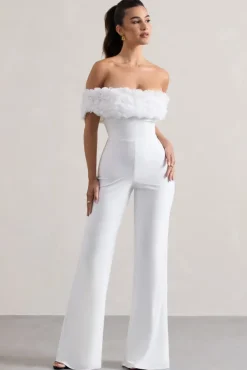 Botanique | White Floral Bardot Jumpsuit