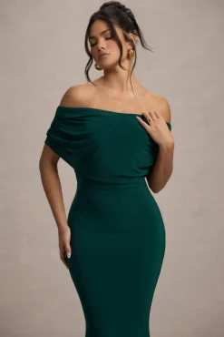 Bowden | Bottle Green Bardot Maxi Dress