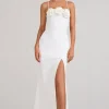 Buttercup | White Strappy Floral Split Maxi Dress