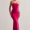 Ceremony | Hot Pink Bandeau Fishtail Maxi Dress