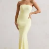 Ceremony | Lemon Bandeau Fishtail Maxi Dress