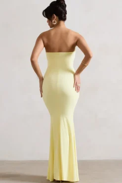 Ceremony | Lemon Bandeau Fishtail Maxi Dress