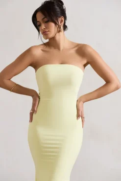 Ceremony | Lemon Bandeau Fishtail Maxi Dress