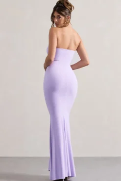 Ceremony | Lilac Bandeau Fishtail Maxi Dress