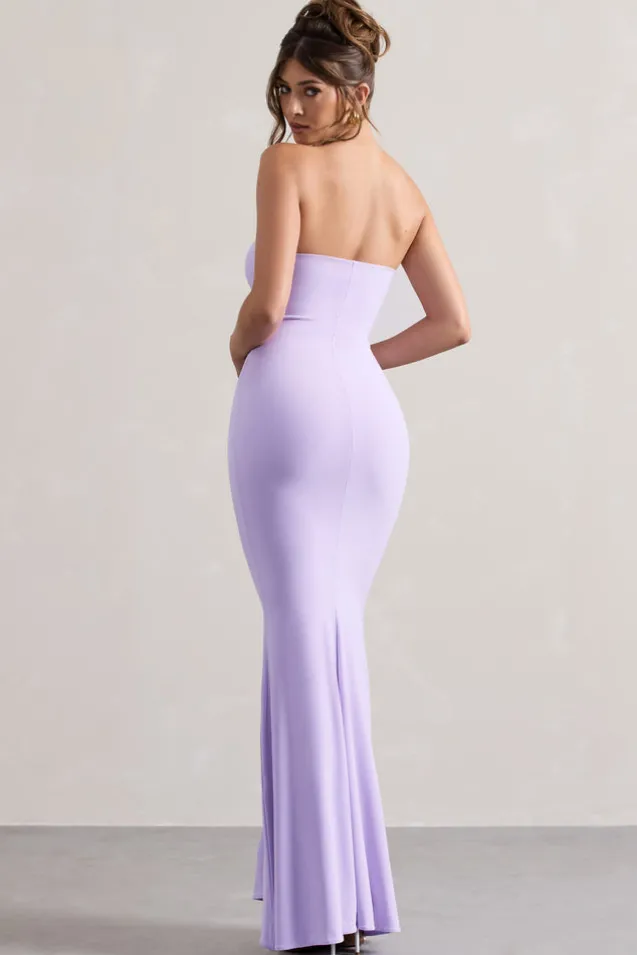 Ceremony | Lilac Bandeau Fishtail Maxi Dress