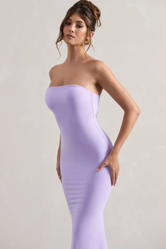 Ceremony | Lilac Bandeau Fishtail Maxi Dress