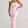 Ceremony | Pink Bandeau Fishtail Maxi Dress