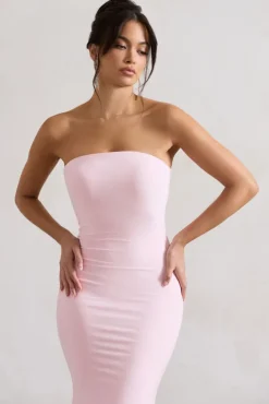 Ceremony | Pink Bandeau Fishtail Maxi Dress