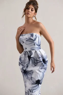 Chateau | Mono Print Bandeau Midi Dress