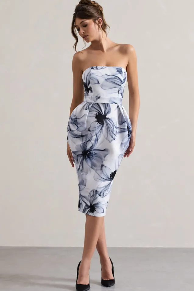 Chateau | Mono Print Bandeau Midi Dress