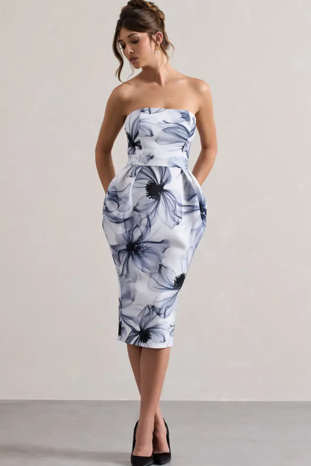 Chateau | Mono Print Bandeau Midi Dress