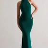Colorado | Bottle Green High-Neck Fishtail Maxi Dress
