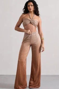 Connection | Gold Metallic Ombre Trousers