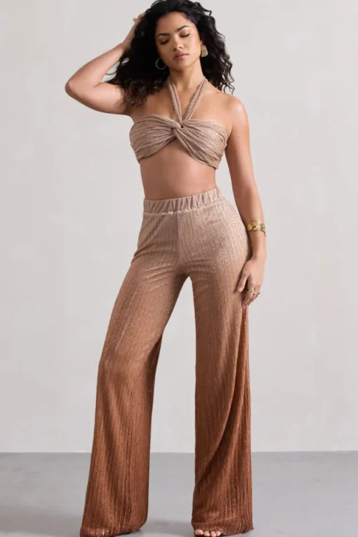 Connection | Gold Metallic Ombre Trousers