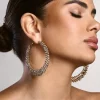 Corina | Gold Diamante Hoop Earrings