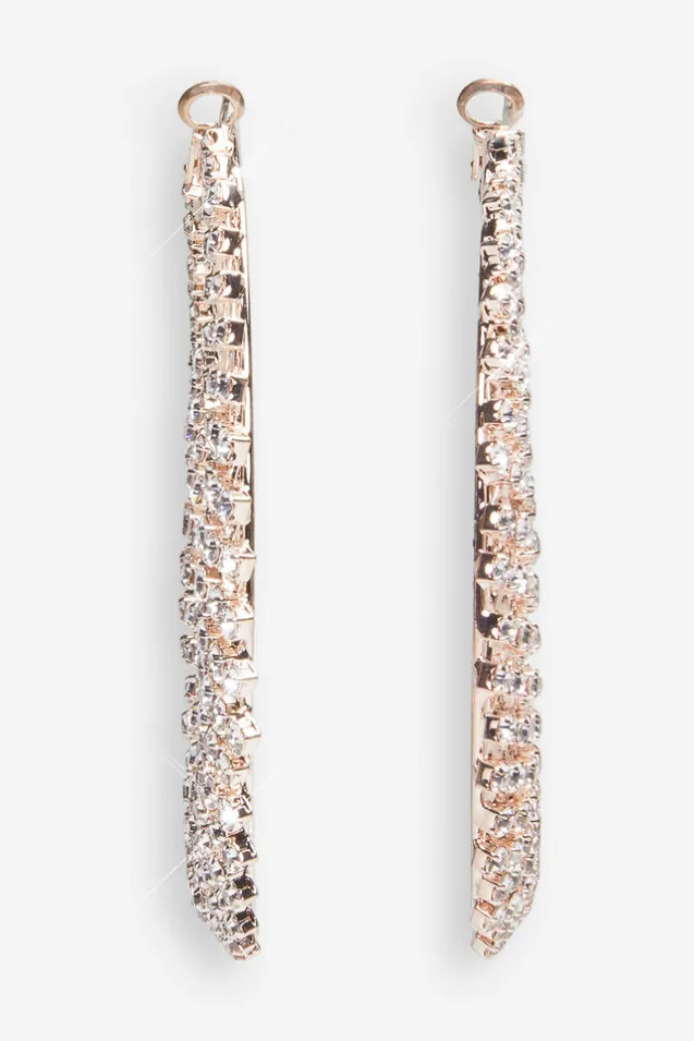 Corina | Gold Diamante Hoop Earrings