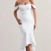 Cotillion | White Sweetheart High-Low Maxi Dress With Ruffle Hem