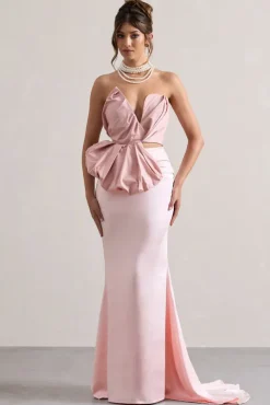 Couture | Pink Satin Maxi Skirt