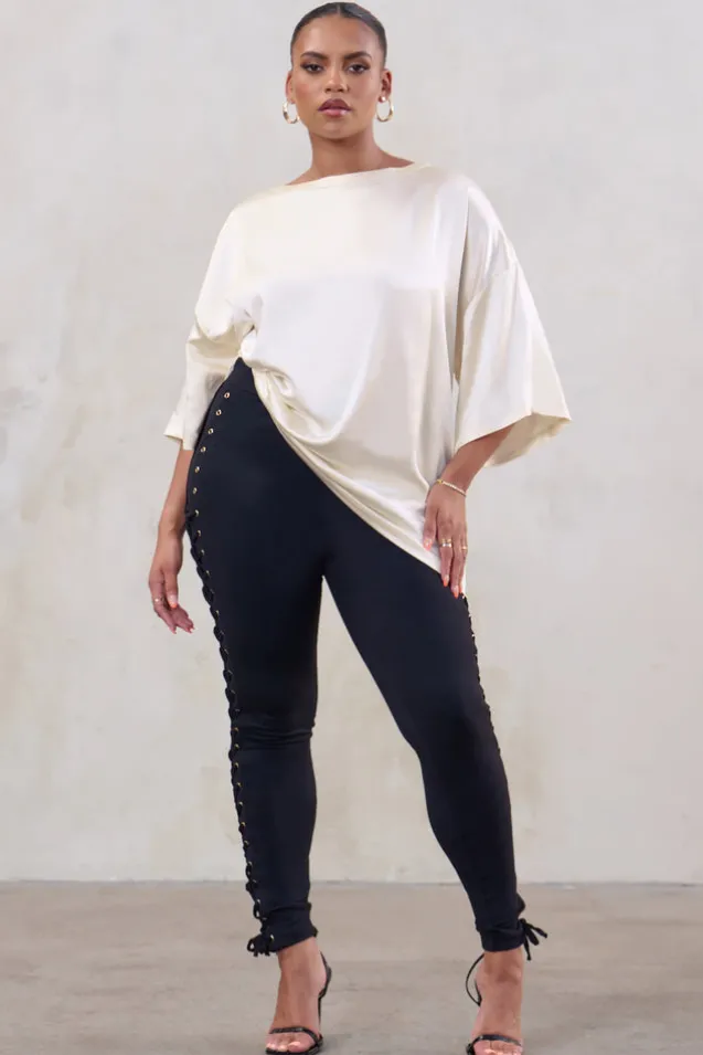 Day Dreaming | Off White Satin Relaxed Tee