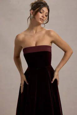 Delray | Port Velvet Bandeau Midi Dress