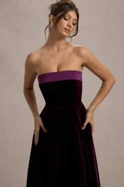 Delray | Port Velvet Bandeau Midi Dress