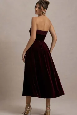 Delray | Port Velvet Bandeau Midi Dress