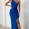 Dressing Up | Cobalt Blue One Shoulder Maxi Dress With Open Back Detail