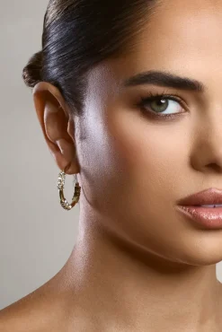 Edera | Gold Diamante Hoop Earrings