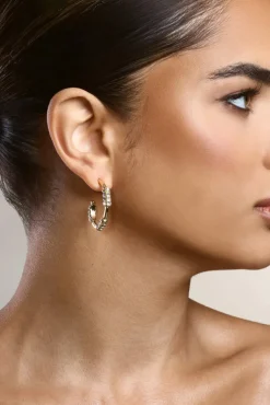 Edera | Gold Diamante Hoop Earrings