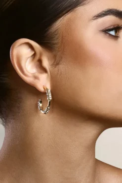 Edera | Gold Diamante Hoop Earrings