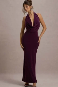 Edessa | Port Plunge-Neck Maxi Dress