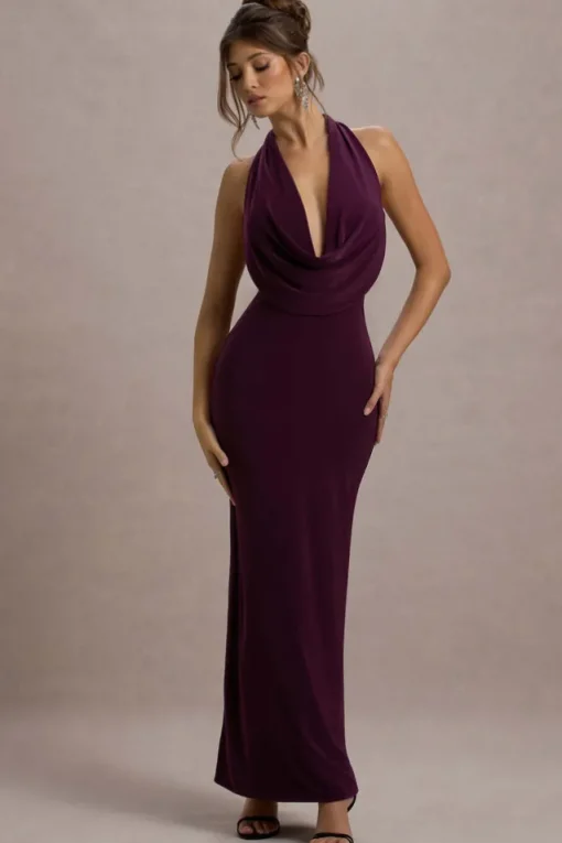 Edessa | Port Plunge-Neck Maxi Dress