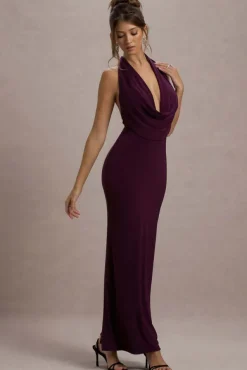 Edessa | Port Plunge-Neck Maxi Dress