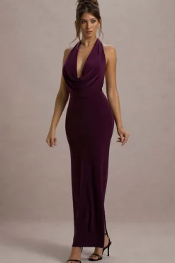 Edessa | Port Plunge-Neck Maxi Dress