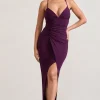 Enamour | Plum Strappy Plunge-Neck Wrap Maxi Dress