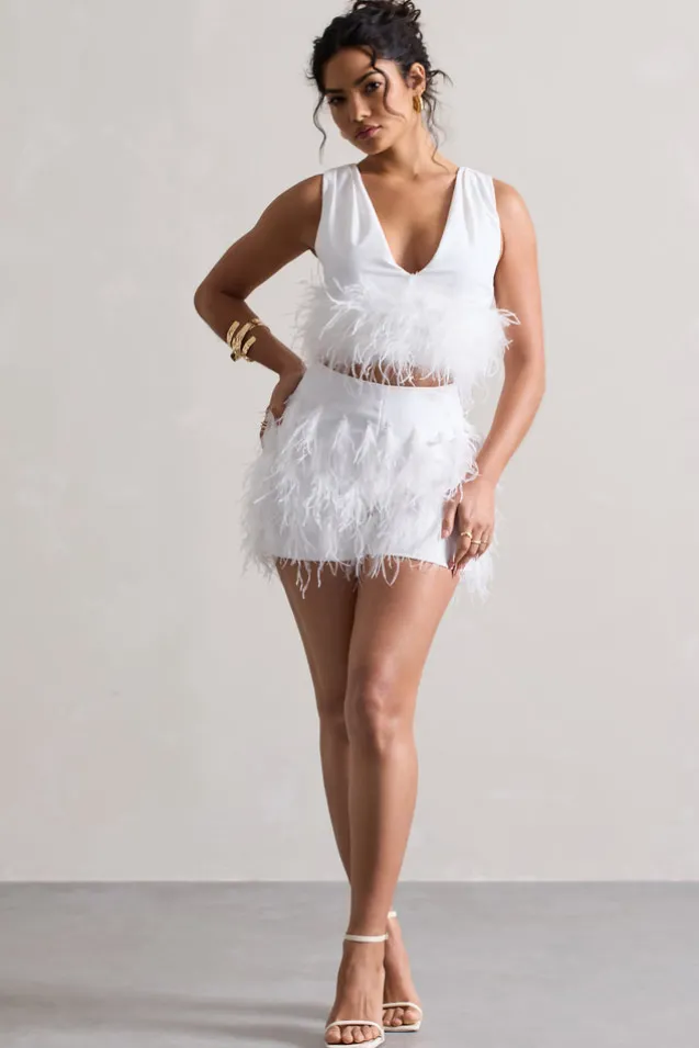 Encore | White Feather Shorts
