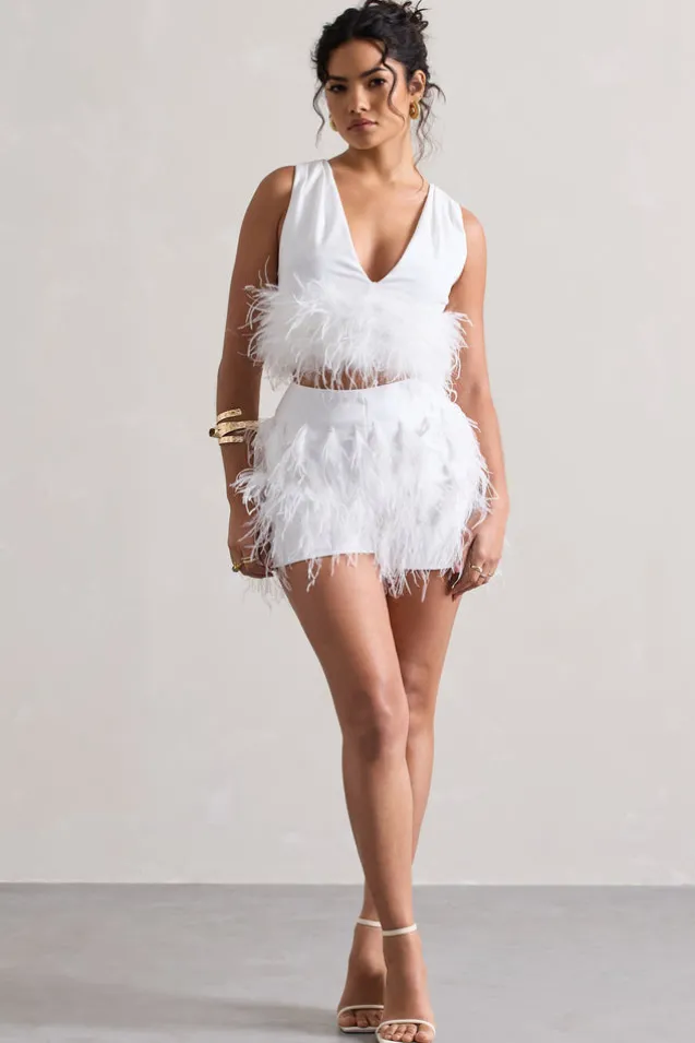 Encore | White Feather Shorts